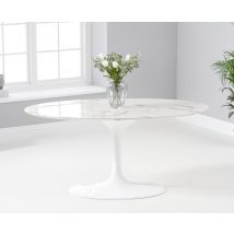 Brighton 160cm Marble Oval White Dining Table
