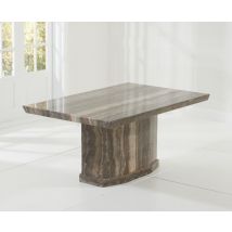 Carvelle 160cm Brown Pedestal Marble Dining Table