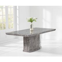 Carvelle 160cm Grey Pedestal Marble Dining Table