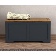 Pembridge Oak and Dark Blue Painted Blanket Box
