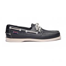 Chaussure bateau Homme Docksides Portland Cuir Bleu - Semelle Blanche - Sebago
