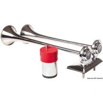 Avertisseur Double Corne Inox à Compresseur 12/24V – Orangemarine – Ultra-Puissant
