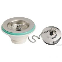 Bonde Droite Inox Osculati – Grille 70 mm – Filetage 1"1/4 – Évier Bateau