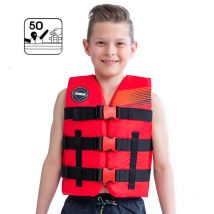 Gilet Flottaison Jobe Nylon 50N Enfant Rouge – 30-40 kg / Sangles Ajustables