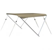 Bimini aluminium 2 arceaux beige - Hauteur 117 cm - coversy