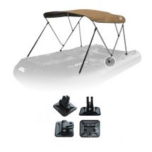 Pack Bimini Aluminium 3 Arceaux beige pour Annexe pneumatique