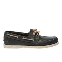 Chaussure bateau homme PHENIS Crazy Cuir Noir - TBS