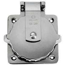 Prise Quai 50A 220V Inox AISI 316 Poli Miroir – Encastrable – Osculati