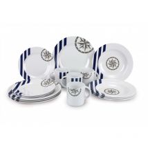 Set vaisselle MARINA 16 pièces - COULEUR MER