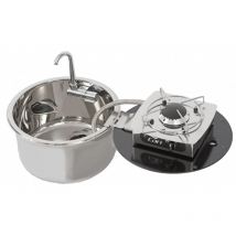 Klappbare Kocher-Spülen-Kombination, oval, 1-flammig von Can