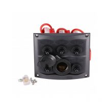 Wasserdichtes Schwarzes Panel 5 Schalter MIT Steckdose