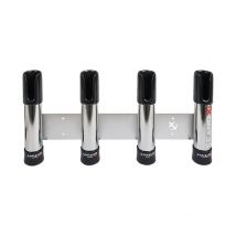 4 Stange Edelstahl Stangenhalter - Schwarze Endkappen - Befestigung des Brettes und des Balkons