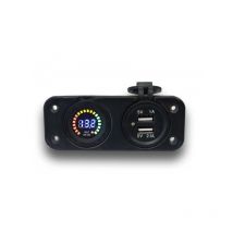 Pro LCD + USB + USB C 3.0 A + Inter Voltmeter - Einbaugerät.