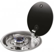 Piano Cottura rotondo a gas 1 fuoco con coperchio in vetro