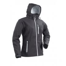 Giacca Softshell da donna con cappuccio nera Plastimo