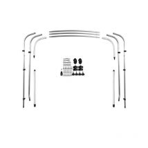 Tendalino 3 archi in alluminio rinforzato blu navy - Larghezza 185-198 x altezza 137 cm - COVERSY