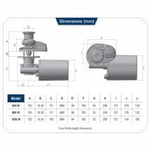 Verticale x1 nero 800w 8 mm catena - lofrans
