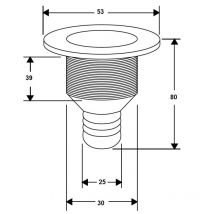 Scarico A Mare Ø30mm , Bianco