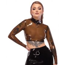 Latex-Shirt mit großem Frontring