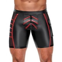 Shorts im 2-farbigen Mattlook mit Netzeinsätzen