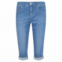 Jeans Shorts in Capri-Länge, Hellblau 36
