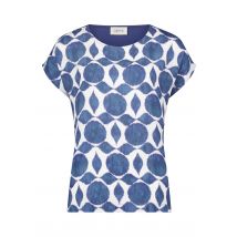 Rundhals Print-T-Shirt, Blau 40