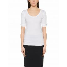 Rundhals T-Shirt, Weiss 40