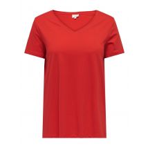 V-Kragen T-Shirt Carbonnie Life, Rot L