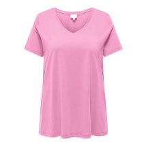 V-Kragen T-Shirt Carbonnie Life, Rosa L