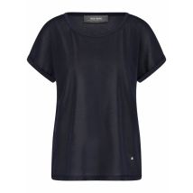 Rundhals Lurex-T-Shirt, Dunkelblau M