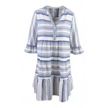 Milano DRESS WITH VOLANTS AND 3/4 SLEEVES, MID mittel_blau 44