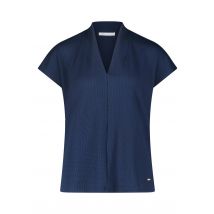 V-Kragen Struktur-Shirt, Marineblau XL