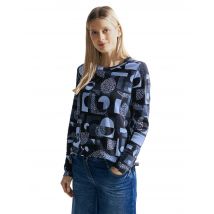 V-Kragen T-Shirt TOS Geometric AOP Roundneck XXL