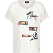 Rundhals T-Shirt mit Frontprint, Offwhite 42