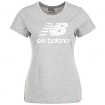 New Balance Essentials Stacked Logo T-Shirt Damen Herren grau Gr. S