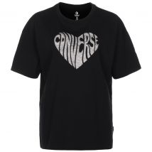 Converse Heart Reverse Print T-Shirt Damen schwarz Gr. XS