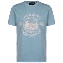 Lyle and Scott Hawick Print T-Shirt Herren blau Gr. L