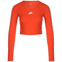 Nike Crop Top Dance Trainingslongsleeve Damen rot / silber Gr. XL
