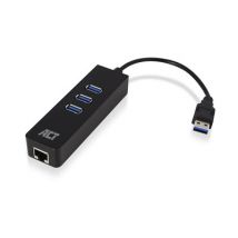 ACT USB-A to USB-A &amp; Ethernet - Black