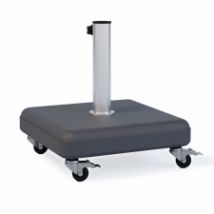 Parasolvoet beton 35kg vierkant met wielenset