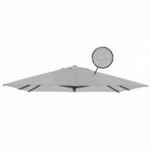 Stokparasoldoek Rhino 300x300cm vierkant Light grey (olefin)