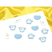 Zuckerdekor Baby babyblau 28mm 12 Stück