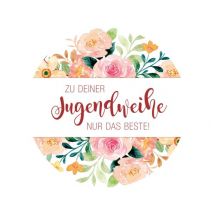 Tortenaufleger Jugendweihe Blumen, rund 20cm