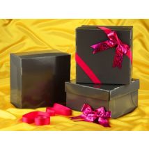 Tortenkarton graphit 31cm 3er Set mit Schleifenset pink