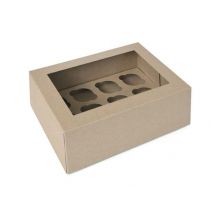Cupcake Box für 12 mini Cupcakes kraftpapier braun 2 Stück
