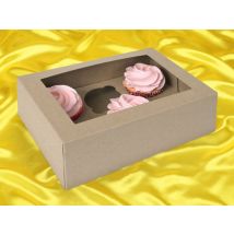 Cupcake Box für 6 Cupcakes kraftpapier braun 2 Stück