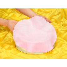Ausgerollte Rollfondant-Decke Rosa Durchmesser 36cm 430g