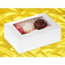 Cupcake Box für 6 Cupcakes weiß 2 Stück