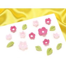 Culpitt Tortendeko Blumen & Blätter pink