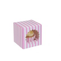 Cupcake Box für 1 Cupcake rosa weiß gestreift 3 Stück